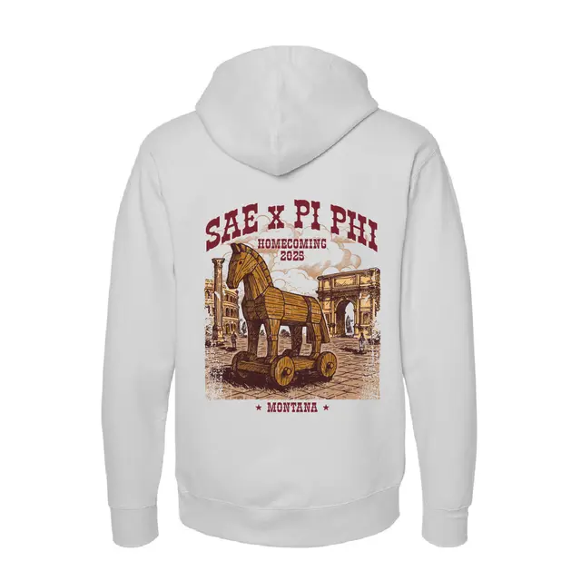 Sigma Alpha Epsilon SAE x PI PHI Trojan Horse Homecoming Hoodie 2