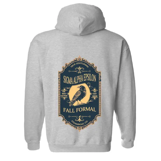 Sigma Alpha Epsilon Ornate Crow Fall Formal Hoodie 2