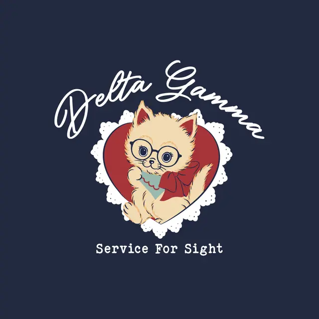 Delta Gamma Cute Cat Heart Philanthropy Sweater