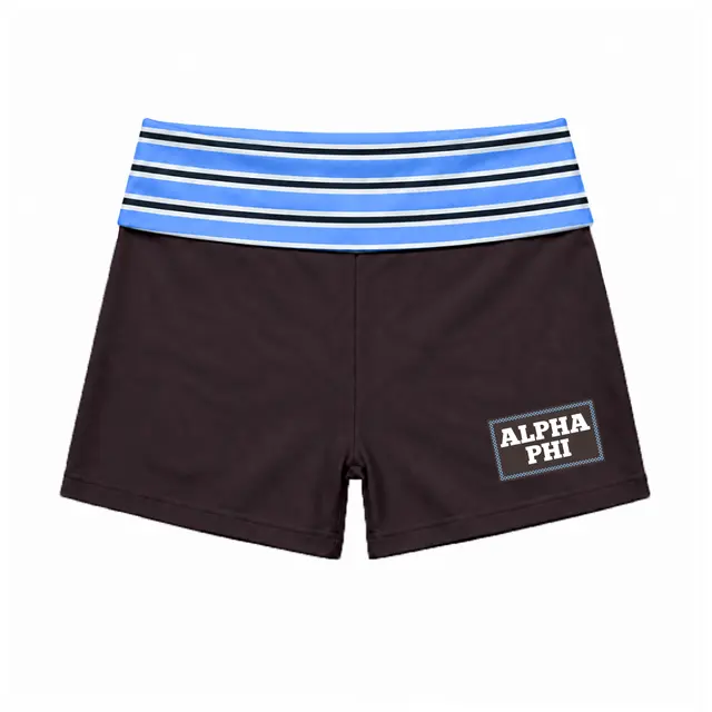 Alpha Phi Checker Pattern Block Lettering PR Shorts 2
