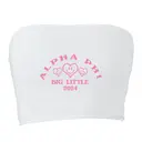 Sorority Bandeau with Cute Simple Pink Heart Smileys Arc Text Design on it