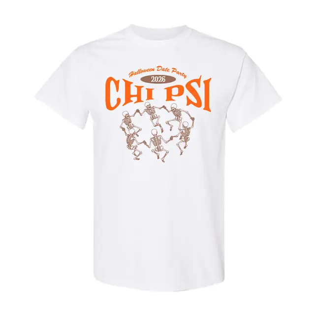 Chi Psi Skeleton Dance Halloween Date Party Shirt 2