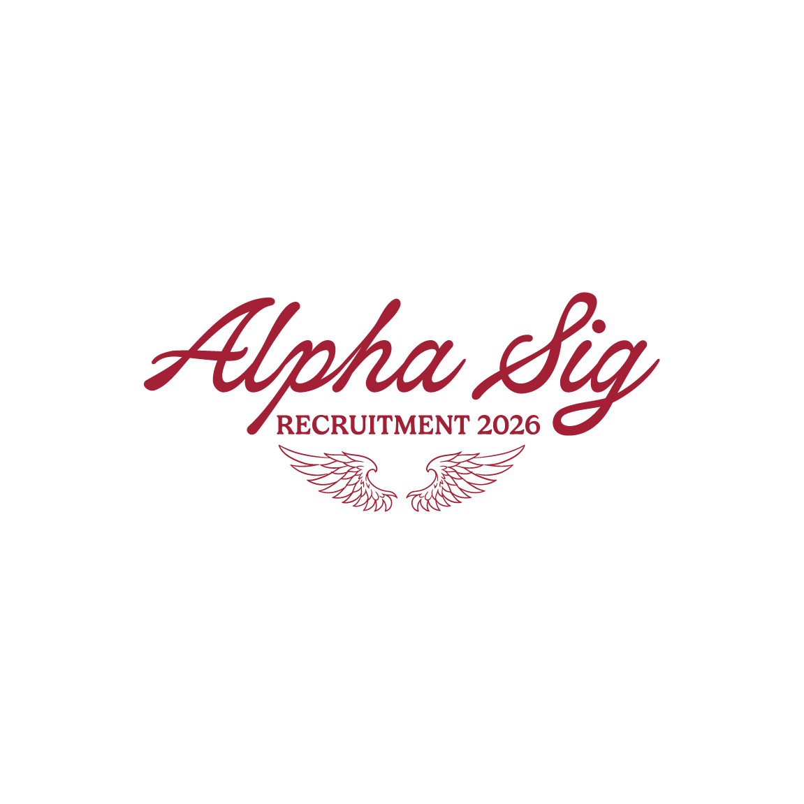 Alpha Sigma Alpha Flowy Script with Wings Recruitment Shirt | Fresh Prints