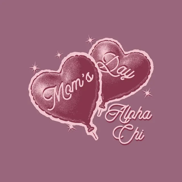 Alpha Chi Omega Heart Balloon Mom's Day Crewneck