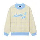 Alpha Omicron Pi Checker Pattern Hand Drawn Lettering PR Sweater 2