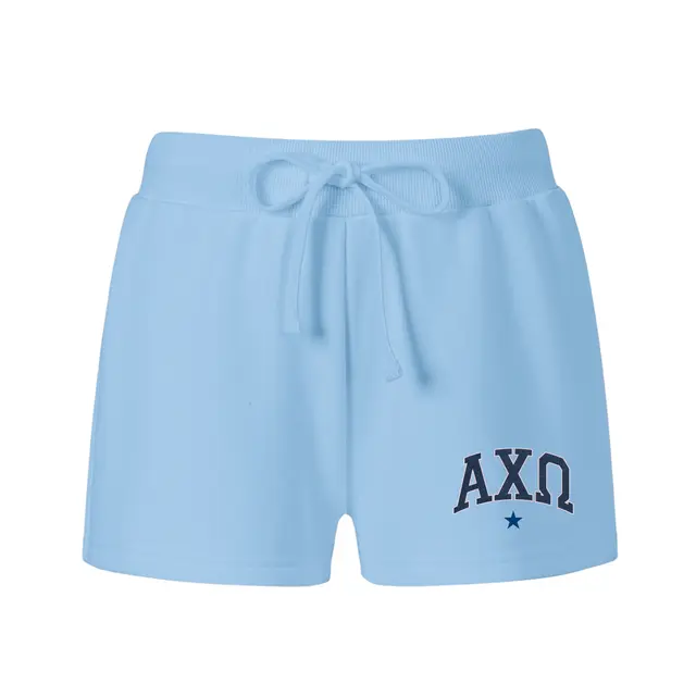 Alpha Chi Omega Block Lettering Graphic PR Shorts 2