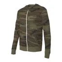 Alternative Unisex Eco-Jersey Zip Hoodie aa1970 Camo Eco True Olive Left
