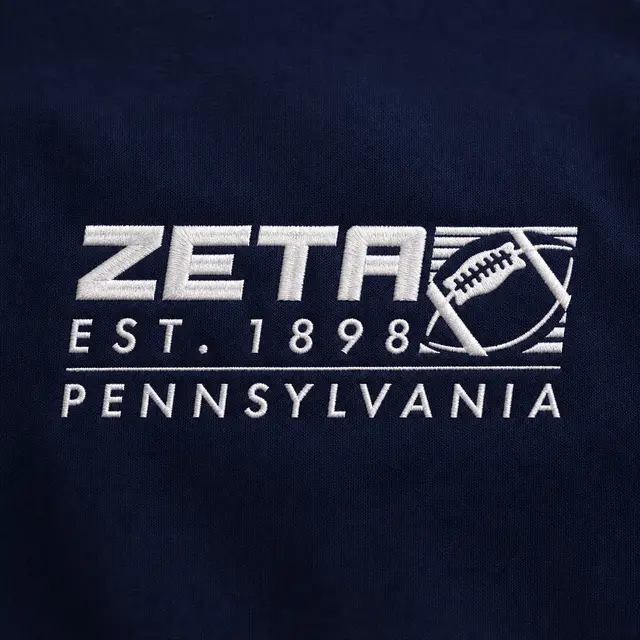 Zeta Tau Alpha Block Lettering Football Graphic PR Hoodie