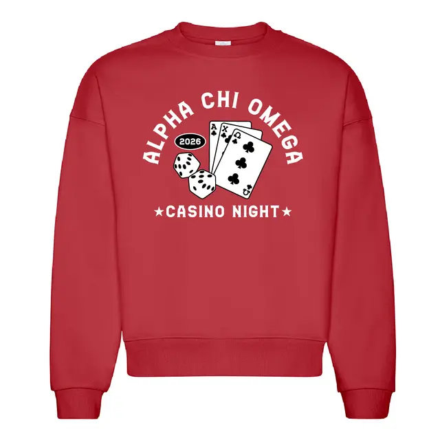 Alpha Chi Omega Playing Cards Dice Parents Weekend Crewneck 2