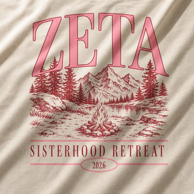 Zeta Hand Drawn Landscape Sisterhood Retreat Shirt
