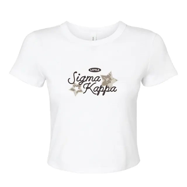Sigma Kappa Camo Stars Text Big Little Reveal Shirt 2