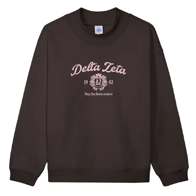 Delta Zeta Script Text with Crest PR Sweater 2
