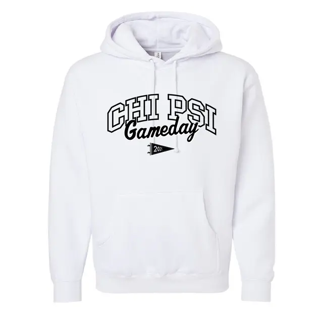 Chi Psi Bold Block Text Game Day Hoodie 2