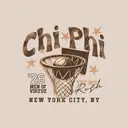 Chi Phi Stars and Basketball Ring Graphic Rush Shirt