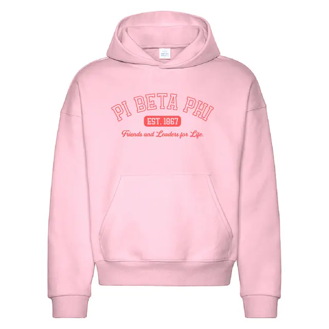 Pi Beta Phi Arch Text with Red Detail PR Hoodie 2