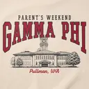 Gamma Phi Bold Block Lettering Campus Illustration Parents Weekend Hoodie