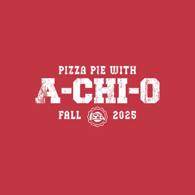 Alpha Chi Omega Distressed Text Pizza Pie Philanthropy Crewneck