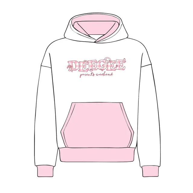 Delta Gamma Gingham Lettering Parent's Weekend Hoodie 2