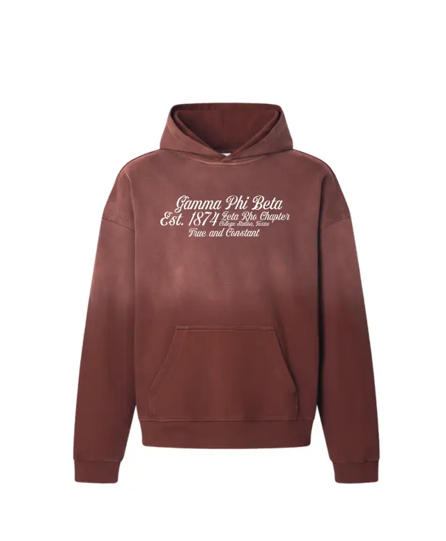 Gamma Phi Beta Hand Drawn Lettering PR Hoodie