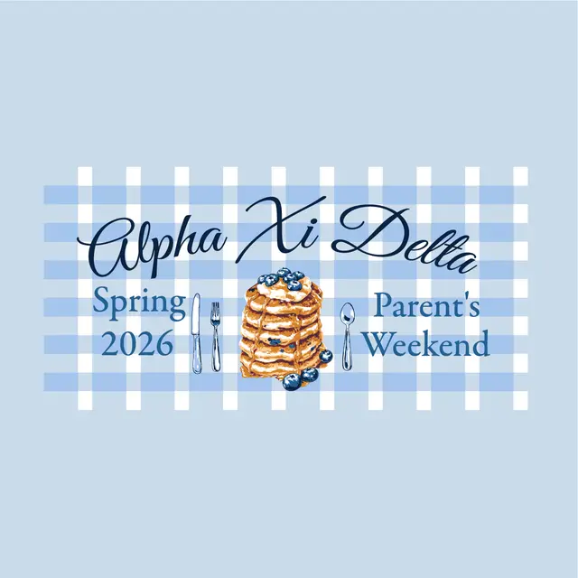 Alpha Xi Delta Pancake Stack Gingham Parents Weekend Shirt