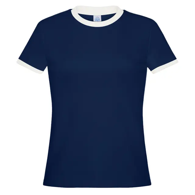 FP97 Simone Slim Fit Ringer Shirt Navy White Front