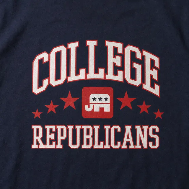 College Republicans Block Lettering Star Graphic PR Sweater