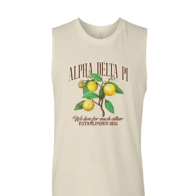 Alpha Delta Pi Lemon Tree Illustration PR Tank 2