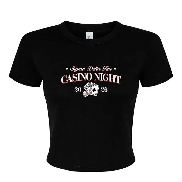Sigma Delta Tau Playing Cards Casino Night Philanthropy Shirt 2