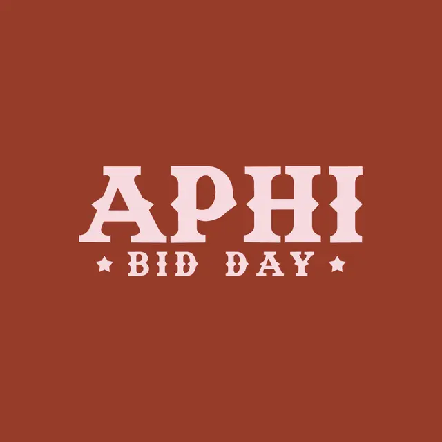 Alpha Phi Bold Block Letters Bid Day Tank