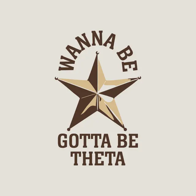 Kappa Alpha Theta Bold Texts Star Recruitment Crewneck