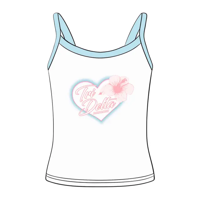 Delta Delta Delta Heart Hibiscus Date Party Tank 2