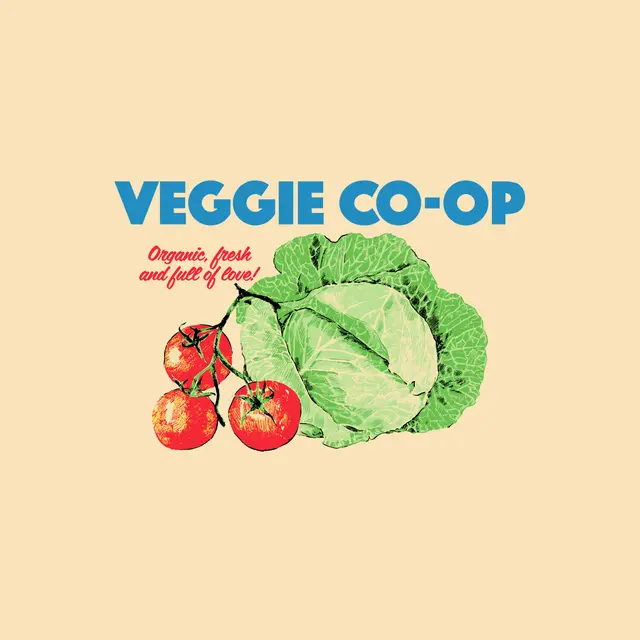 Veggie Co-Op Bold Text and Veggie Illustration PR Shirt