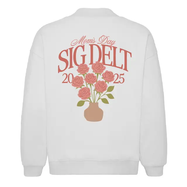 Sigma Delta Tau Rose Bouquet Text Mom's Day Sweater 2
