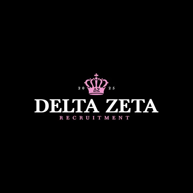 Delta Zeta Crown and Pink Text Recruitment Hoodie
