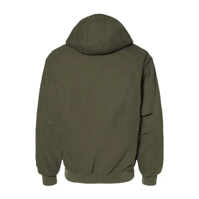 Men's Laramie Canvas Hooded Jacket Olive Back