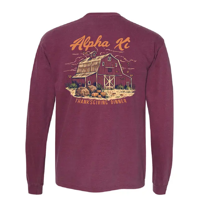 Alpha Xi Delta Rustic Barn Thanksgiving Shirt 2