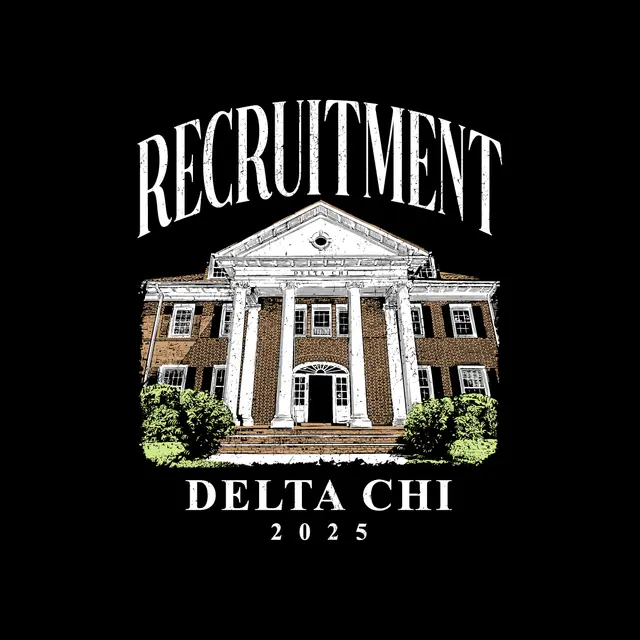 Delta Chi Classic Mansion Graphic Recruitment Shirt