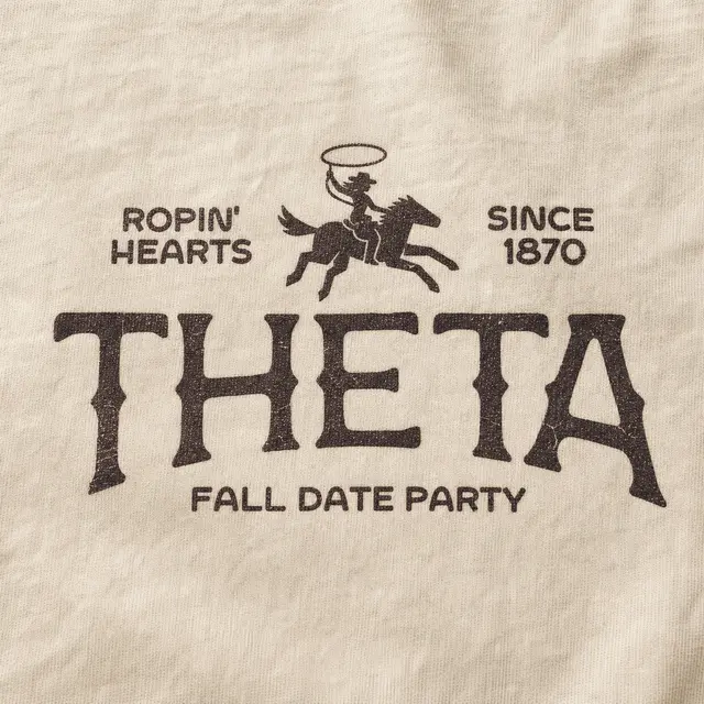 Kappa Alpha Theta Cowboy Illustration Date Party Tank