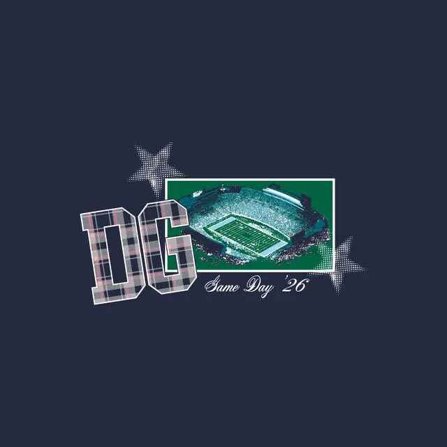 Delta Gamma Plaid Letters Football Stadium Game Day Hoodie