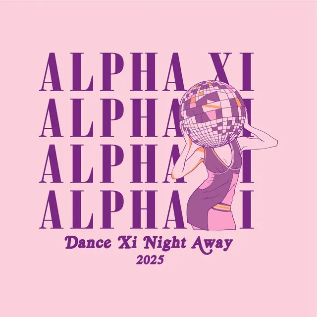 Alpha Xi Delta Discoball Illustration Date Parties Shirt
