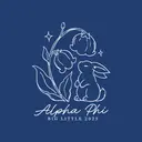 Alpha Phi Whimsical Bunny and Bloom Big Little Shirt