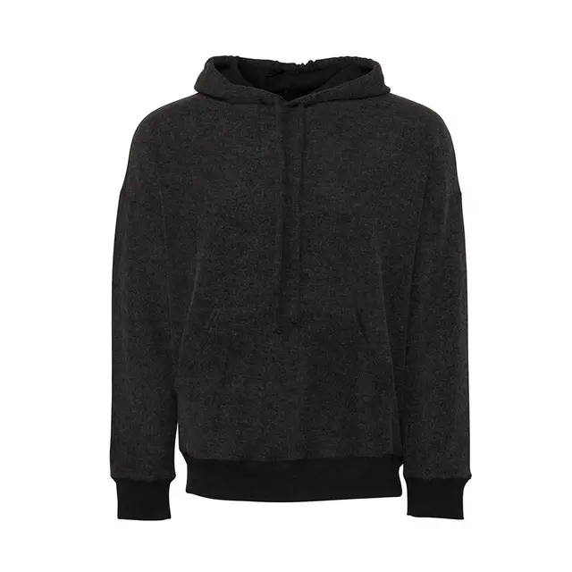 Customizable Bella + Canvas FWD Fashion Sueded Fleece Hoodie 3329 Black Heather Front