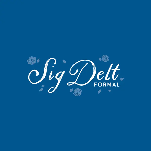Sigma Delta Tau Roses Accent Floral Script Formal Hoodie