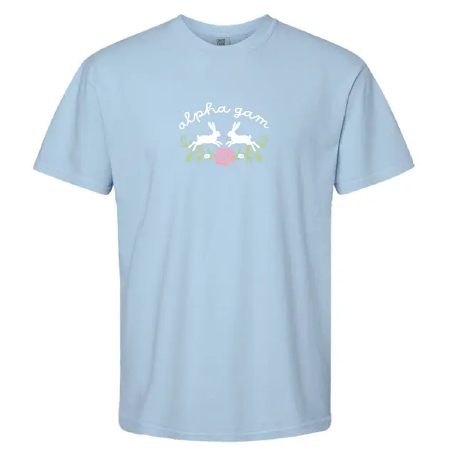 Alpha Gamma Delta Playful Bunny and Floral PR Shirt 2