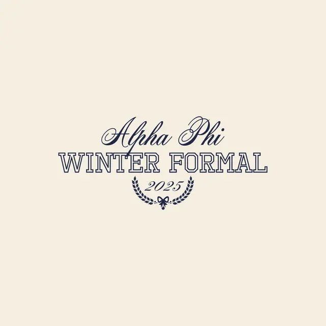 Alpha Phi Elegant Script Winter Formal Hoodie