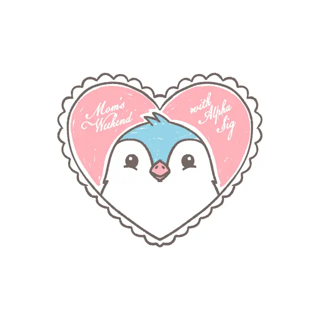 Alpha Sigma Alpha Penguin Heart Mom's Weekend Shirt