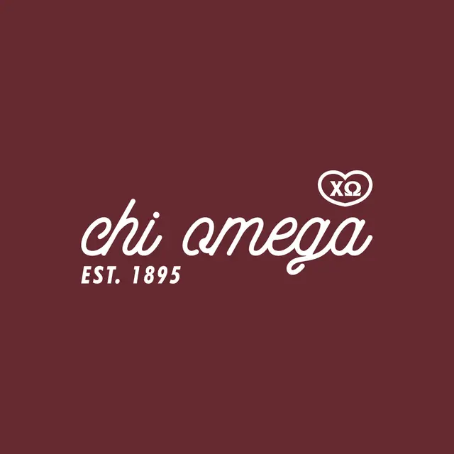 Chi Omega Script Font Heart Logo PR Hoodie