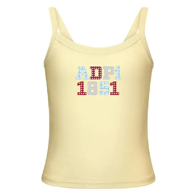 Alpha Delta Pi Gingham Block Letters PR Tank 2