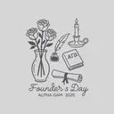 Alpha Gamma Delta Roses and Candle Founder's Day Sweater