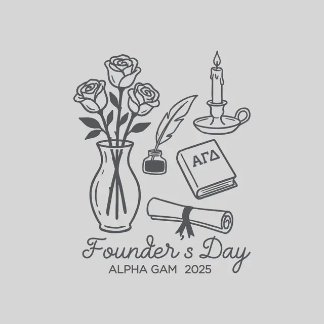 Alpha Gamma Delta Roses and Candle Founder's Day Sweater